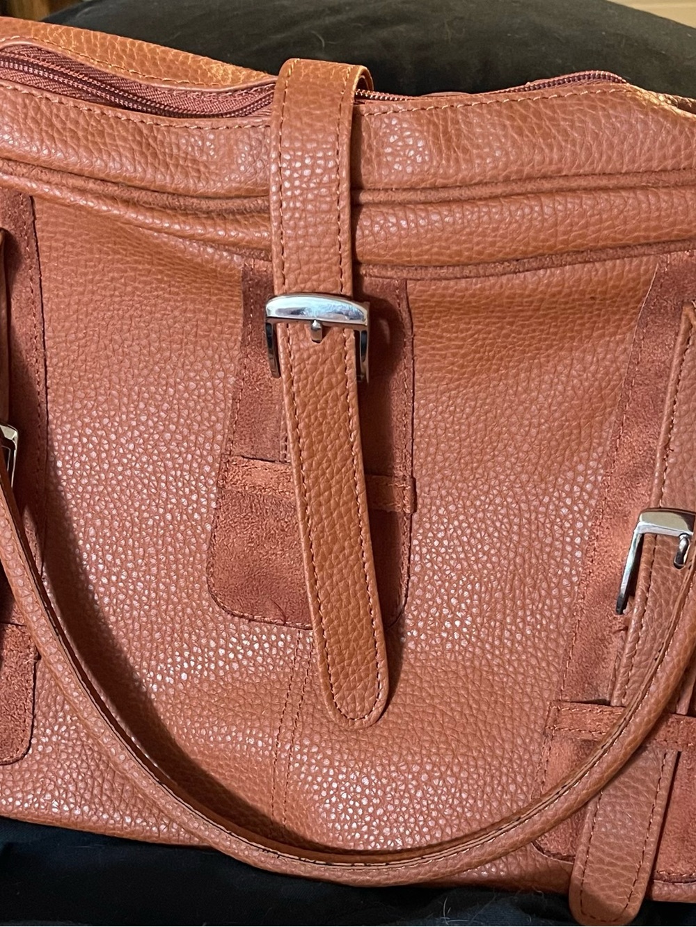 Classic Estée Lauder Pebbled Tote Bag in Cognac EUC
